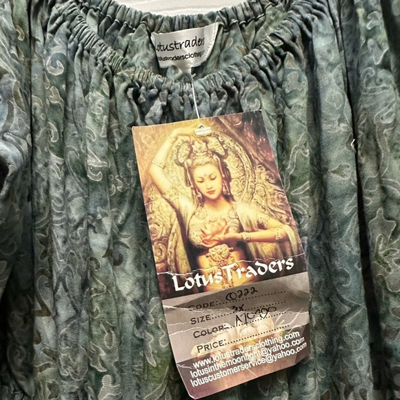 LotusTraders Peasant Maxi Off Shoulder Dress 3X - Picture 4 of 5